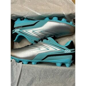 DSG Speed Viper Youth Soccer Cleats Teal Silver Kids Size 3.5 Athletic Shoes
